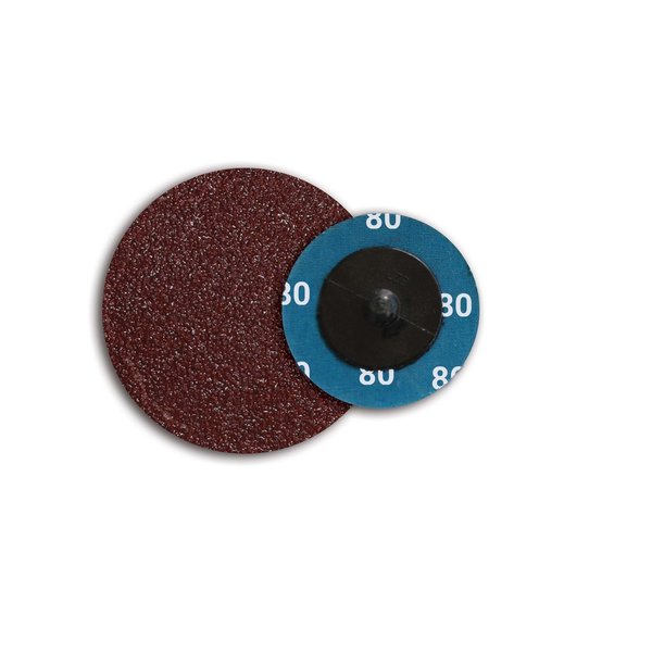 Continental Abrasives 3" 80 Grit Aluminum Oxide Cloth Reinforced Quick Change Style Disc Q-A3080